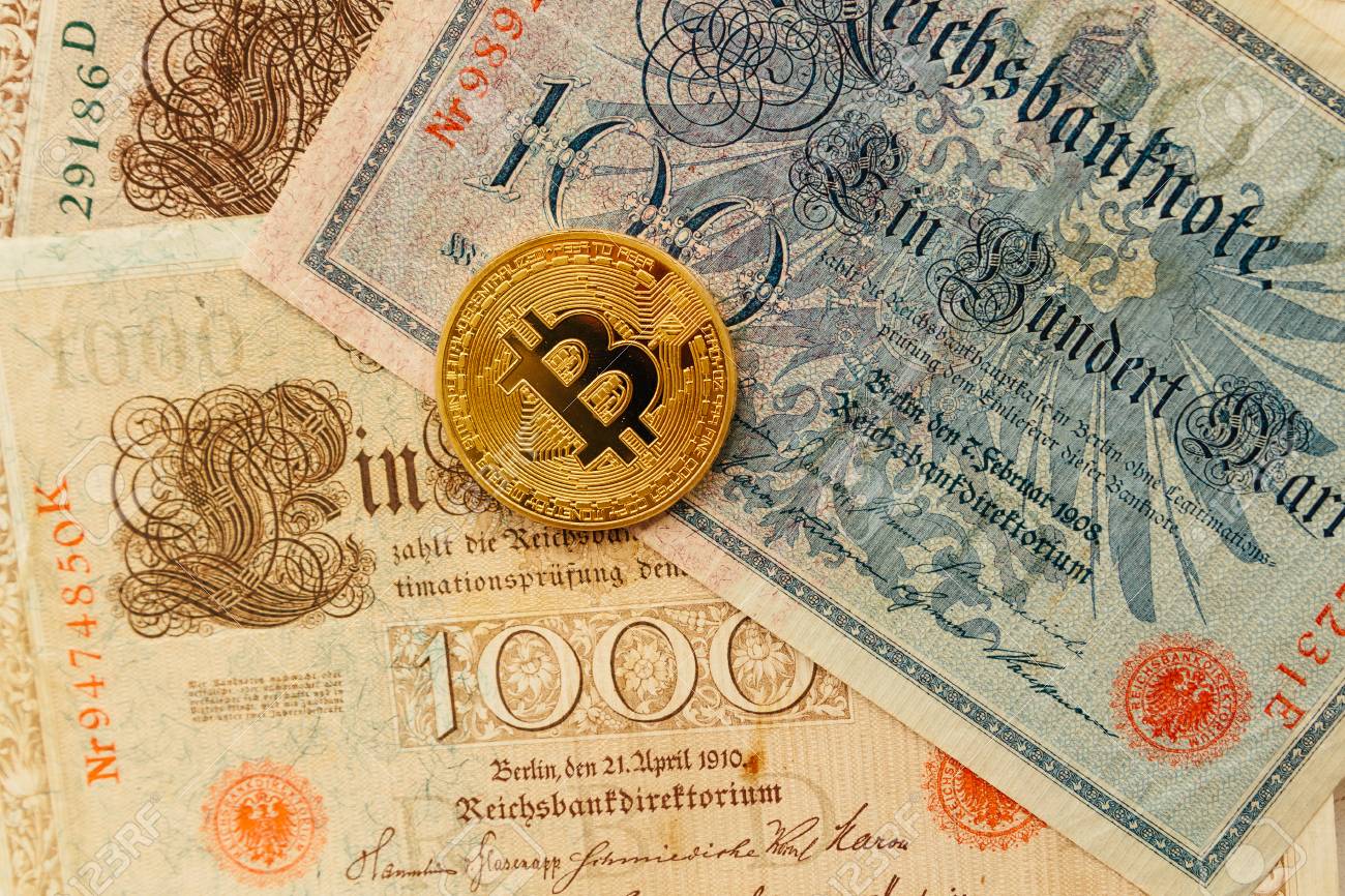 Bitcoin With Old German Money Inflation 1923 One Million Marks - 